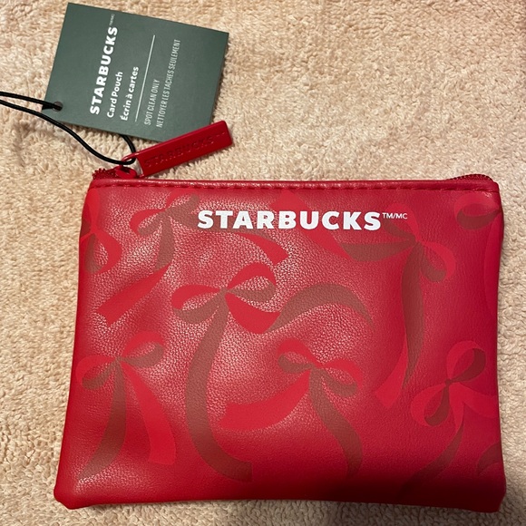 Starbucks Lot of 4: Holiday ribbon, poinsettia, card pouch - Picture 5 of 7